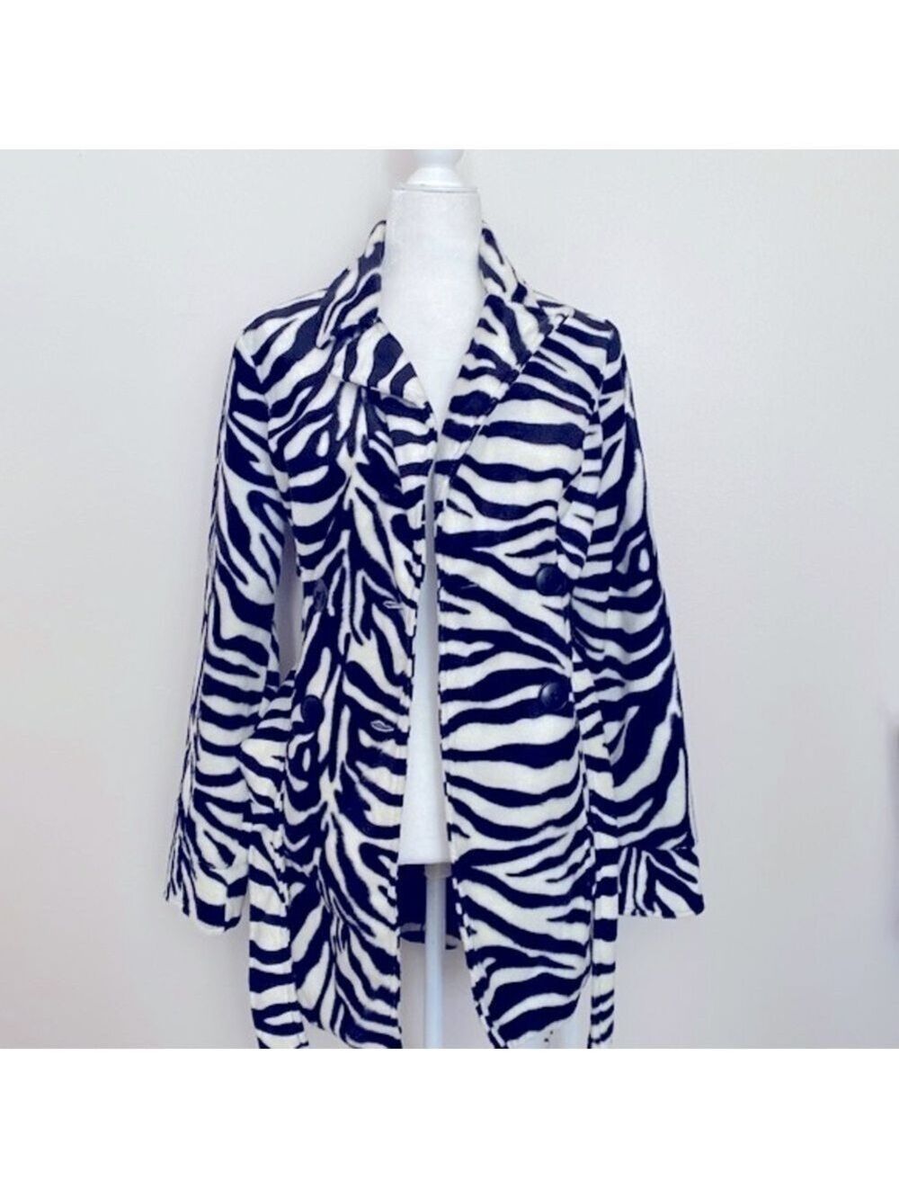 NWOT heart soul zebra lux faux fur zebra trench coat - Picture 4 of 15